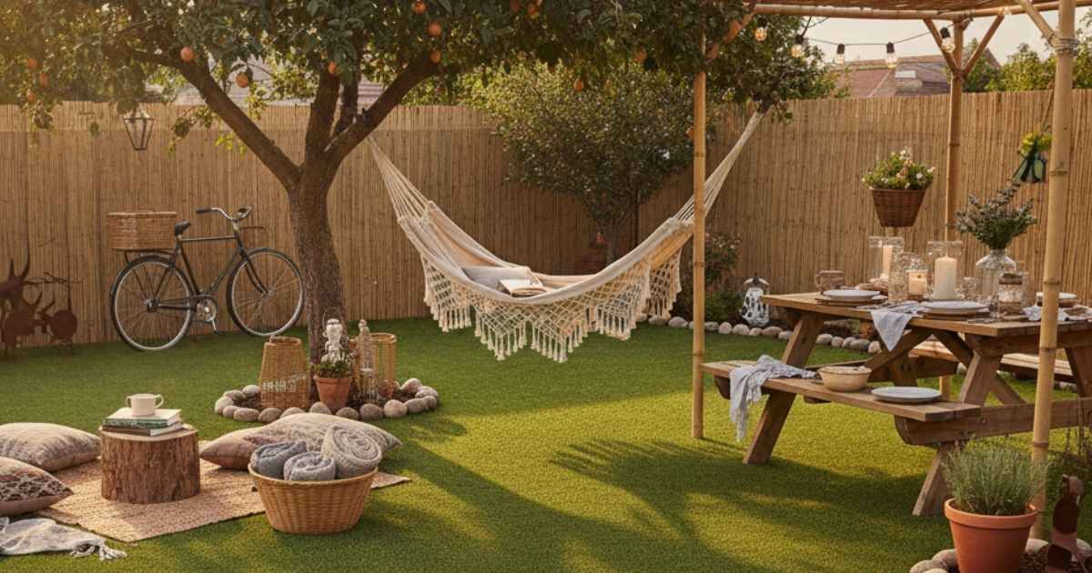 Idea de jardín con césped artificial