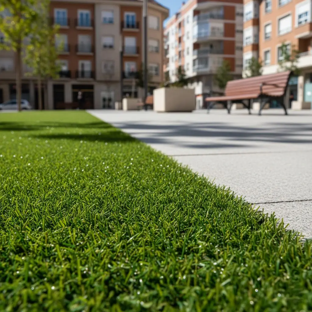 Installation of artificial turf in an urban recreation area