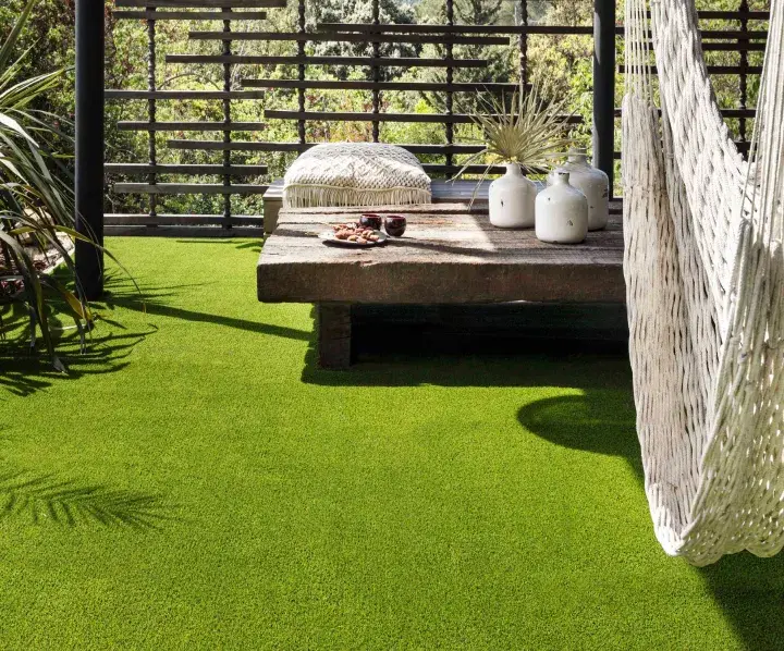 Outdoor leisure area following the installation of Turfgrass artificial grass.