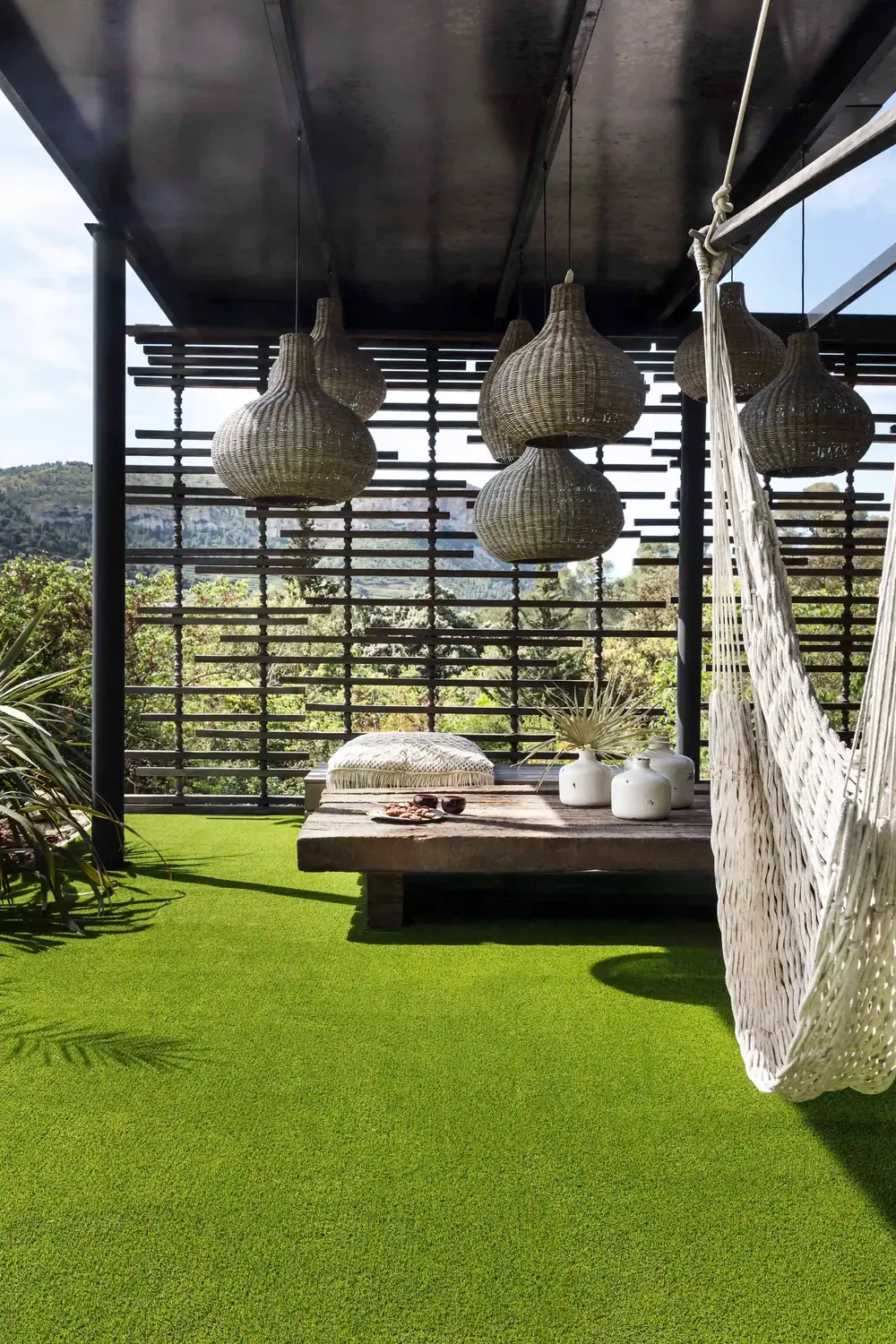 Outdoor leisure area following the installation of Turfgrass artificial grass.